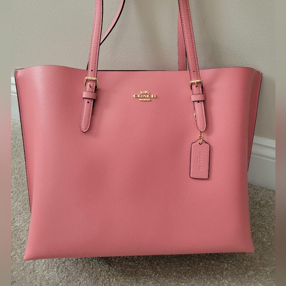 Coach Mollie Large Taffy Pink Tote Shoukder Bag 1671 with Gold Accents NWOT